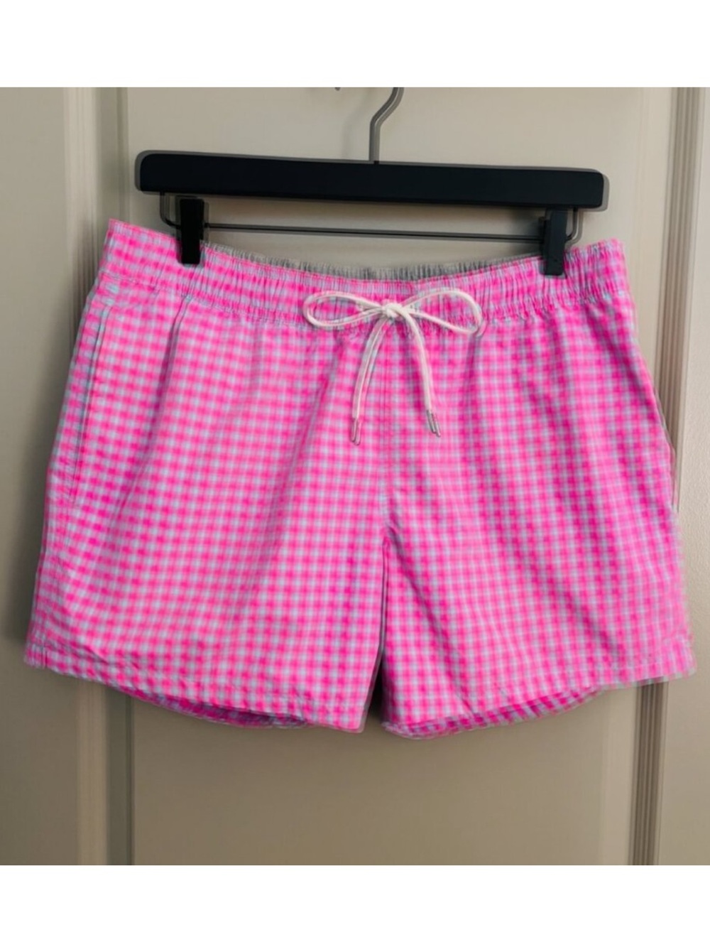 BONOBOS Pink Gingham Drawstring SWIM Shorts SIZE small